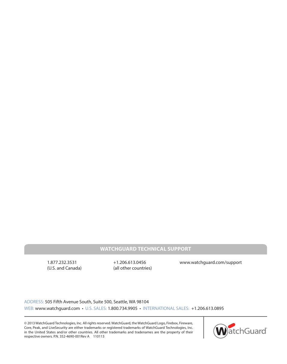 Watchguard technical support | WatchGuard QMS 1200 User Manual | Page 44 / 44