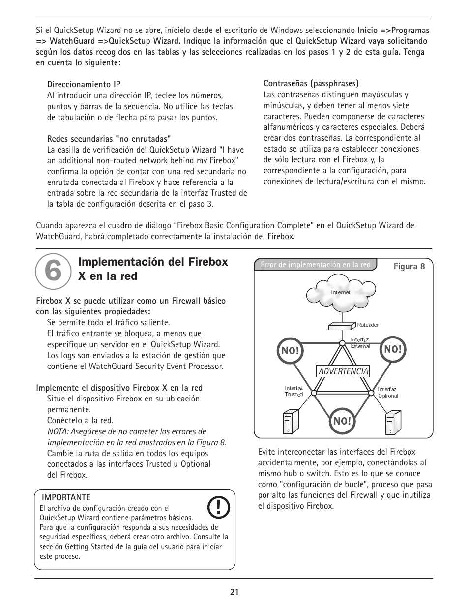 Implementación del firebox x en la red | WatchGuard Firebox X Core User Manual | Page 21 / 37