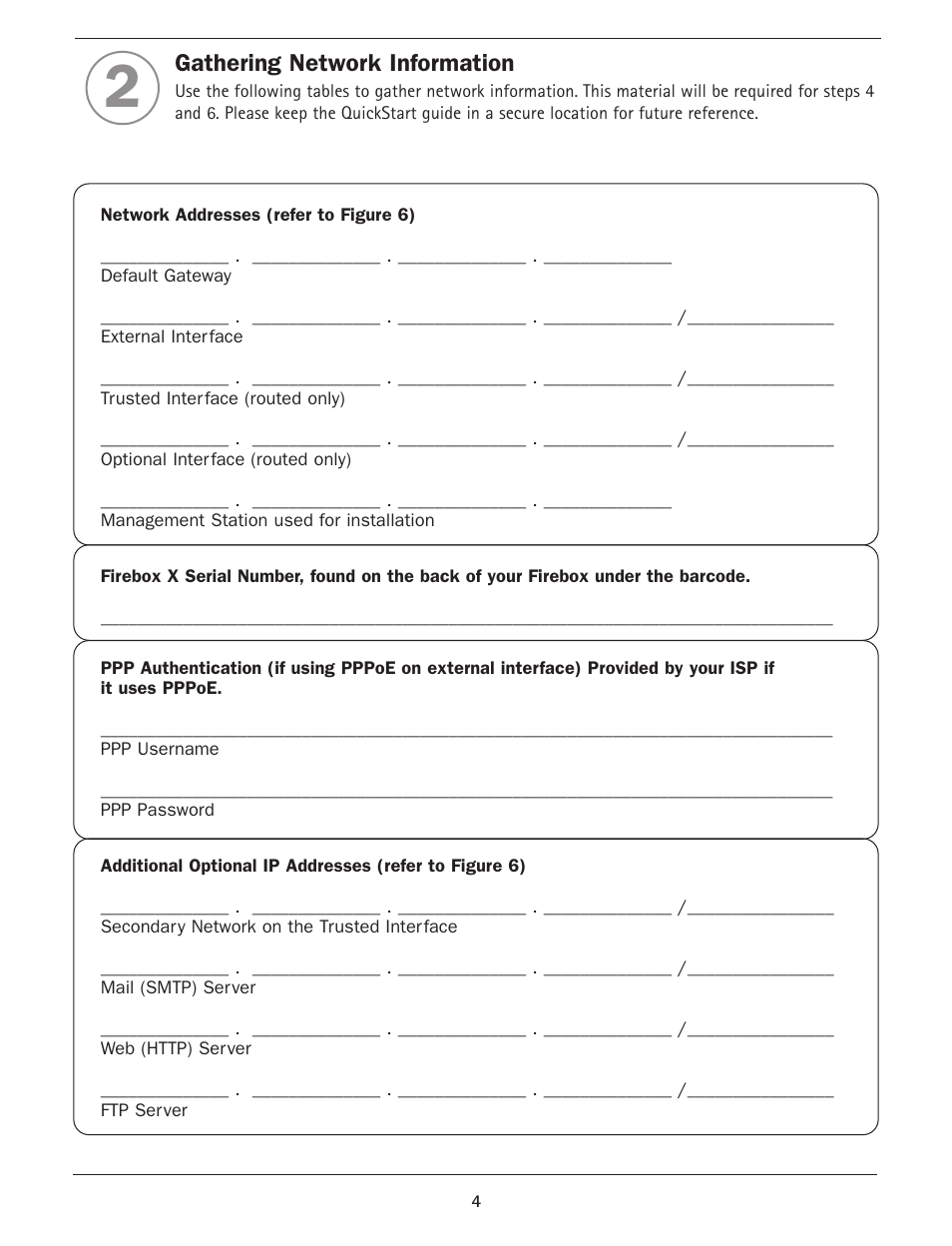 Gathering network information | WatchGuard Firebox X Core User Manual | Page 4 / 37