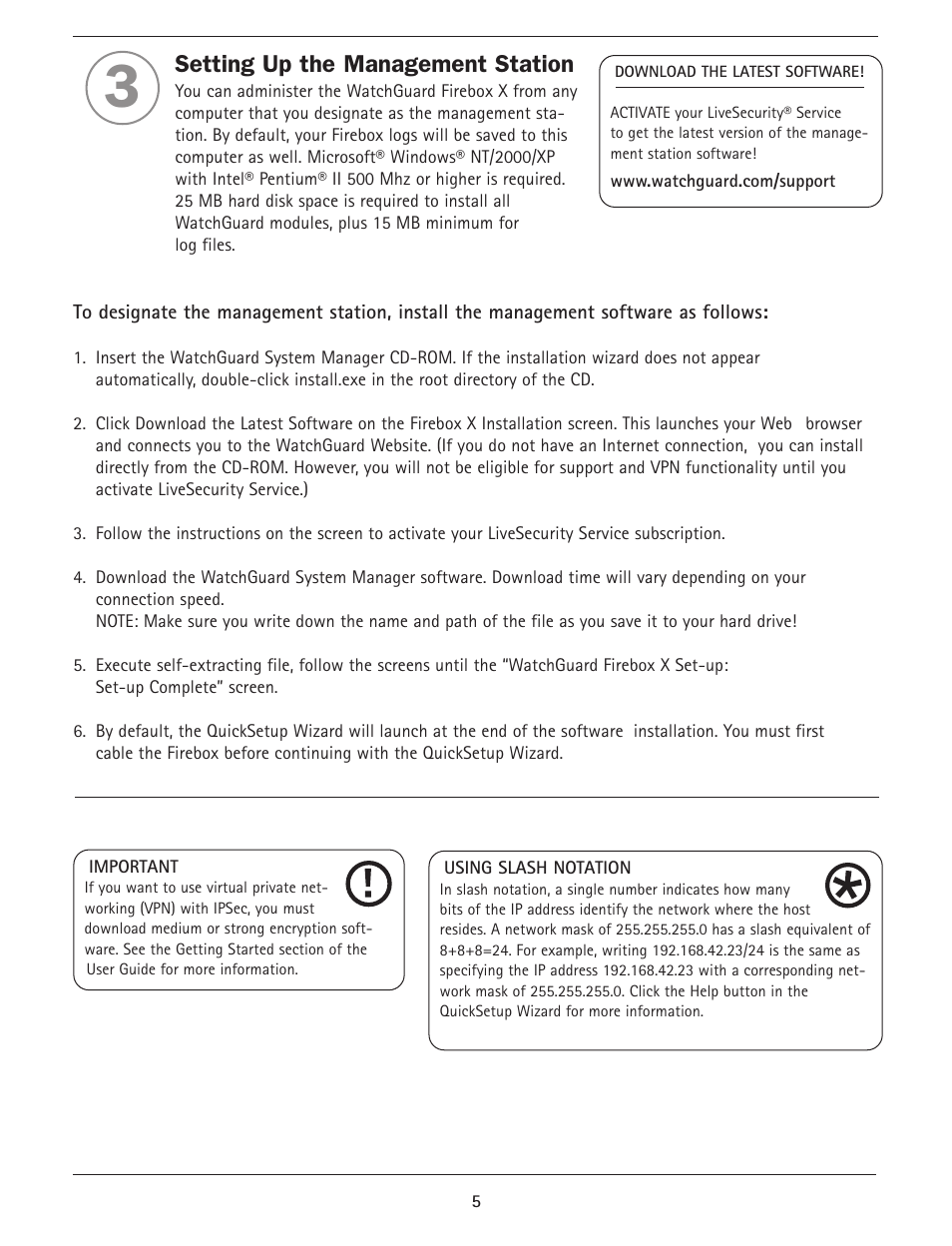 Setting up the management station | WatchGuard Firebox X Core User Manual | Page 5 / 37