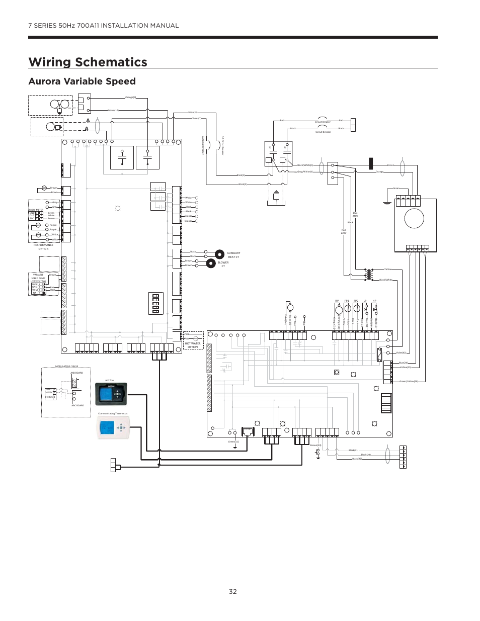 Wiring schematics, Aurora variable speed | WaterFurnace 7 Series User Manual | Page 32 / 48