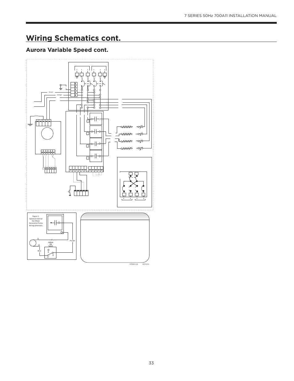Wiring schematics cont, Aurora variable speed cont | WaterFurnace 7 Series User Manual | Page 33 / 48