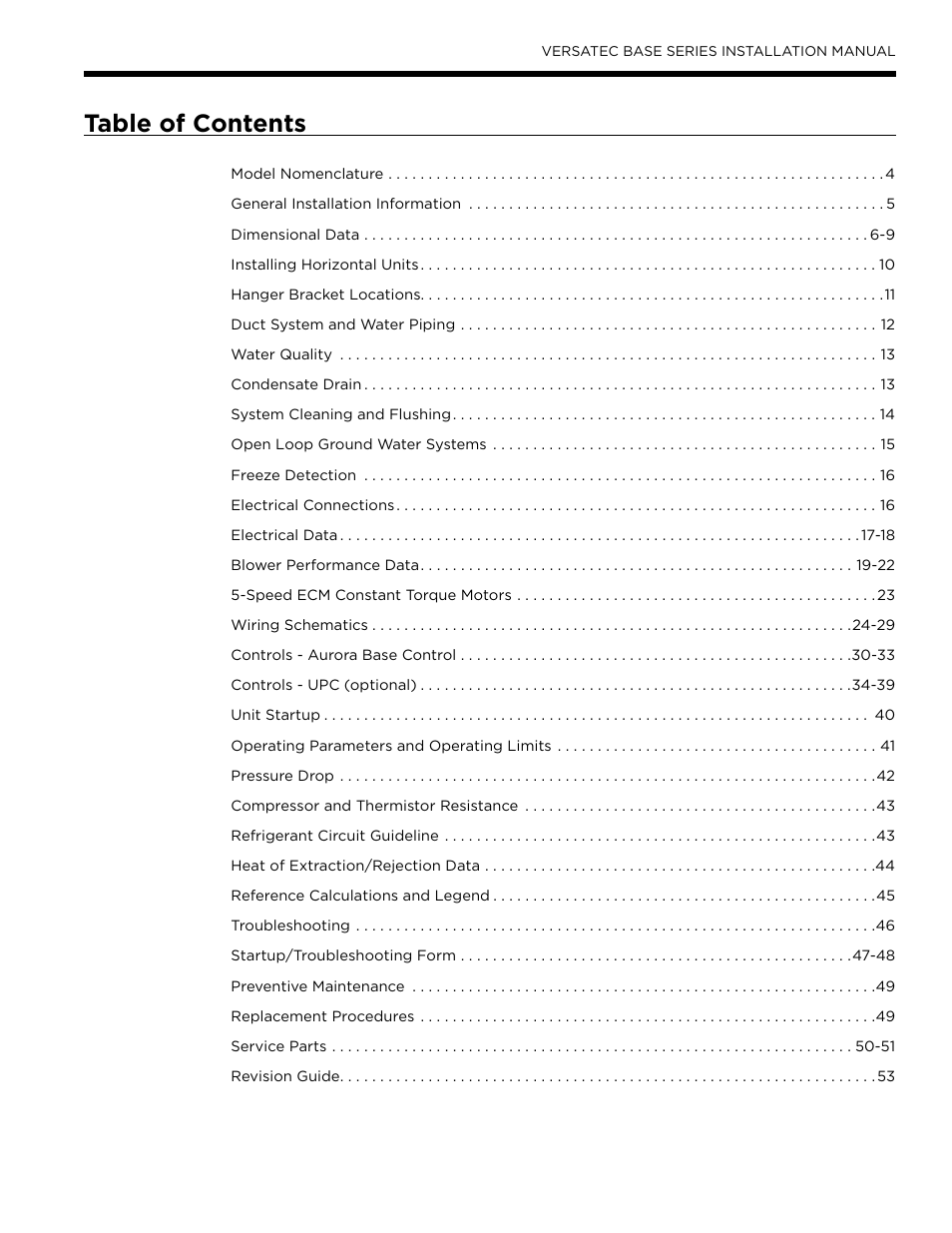 WaterFurnace Versatec Base User Manual | Page 3 / 56