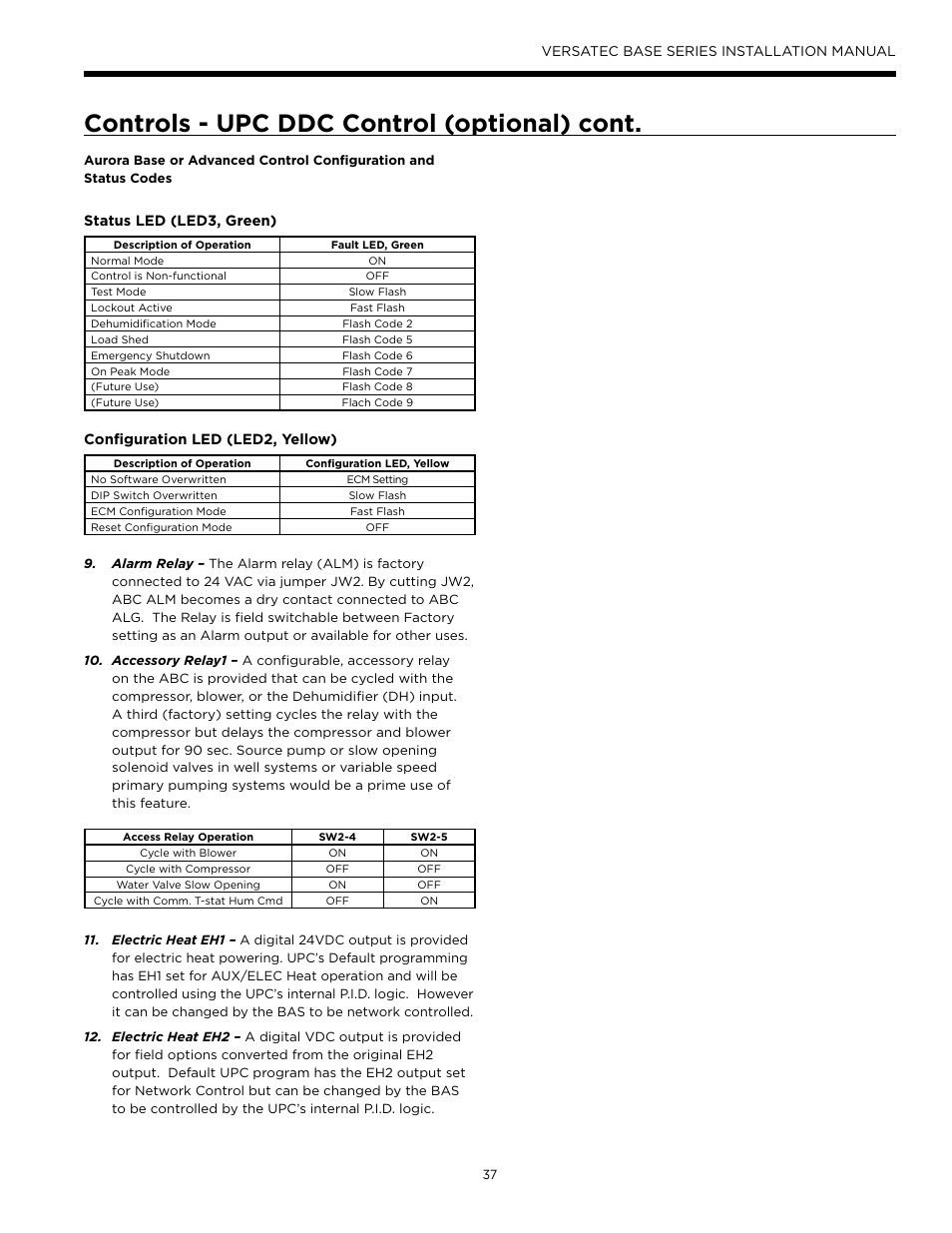 Controls - upc ddc control (optional) cont | WaterFurnace Versatec Base User Manual | Page 37 / 56