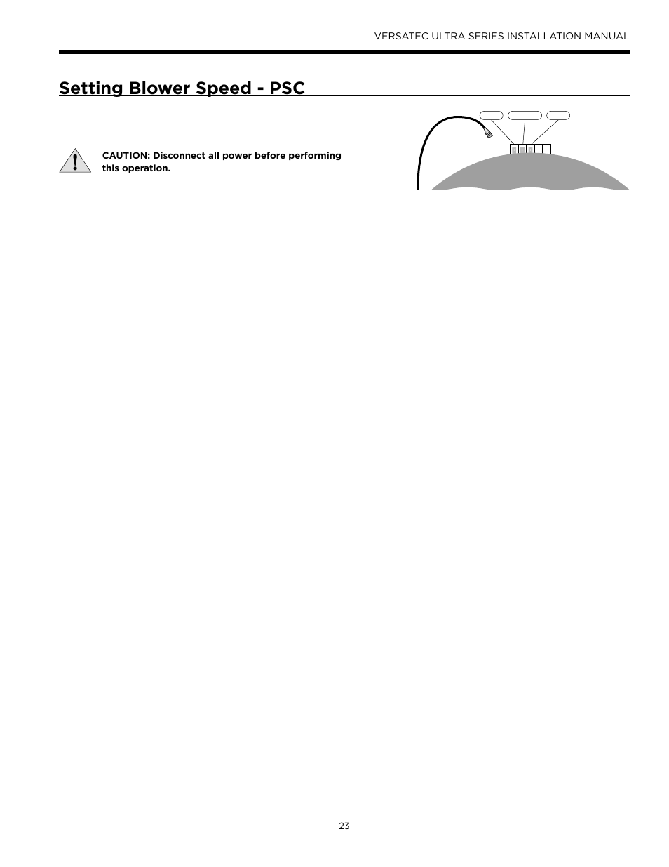 Setting blower speed - psc | WaterFurnace Versatec Ultra User Manual | Page 23 / 60