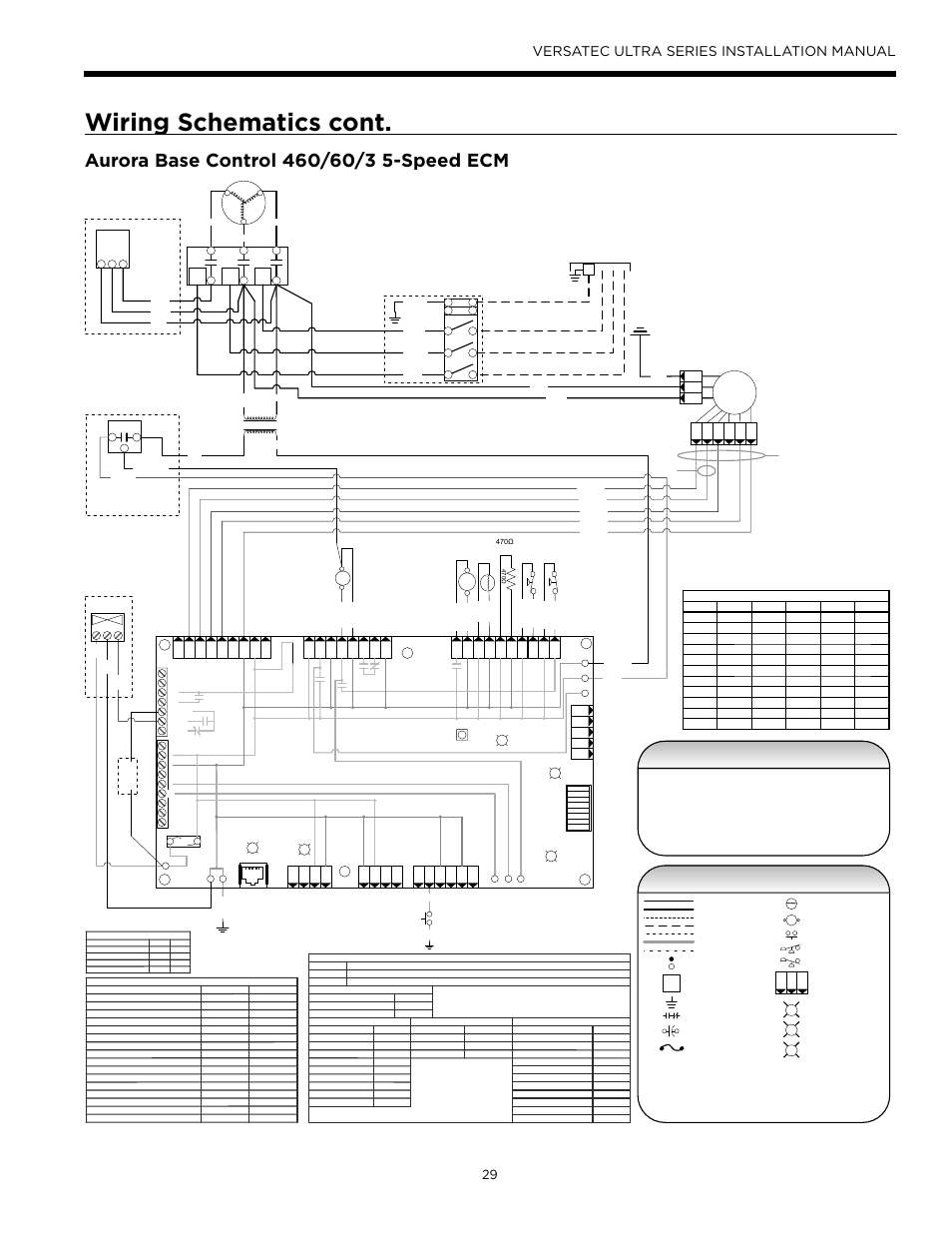 Wiring schematics cont, Versatec ultra series installation manual, Legend | WaterFurnace Versatec Ultra User Manual | Page 29 / 60