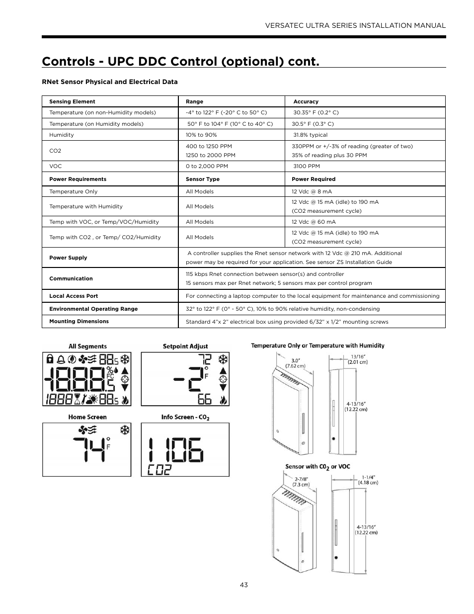 Controls - upc ddc control (optional) cont, Versatec ultra series installation manual | WaterFurnace Versatec Ultra User Manual | Page 43 / 60