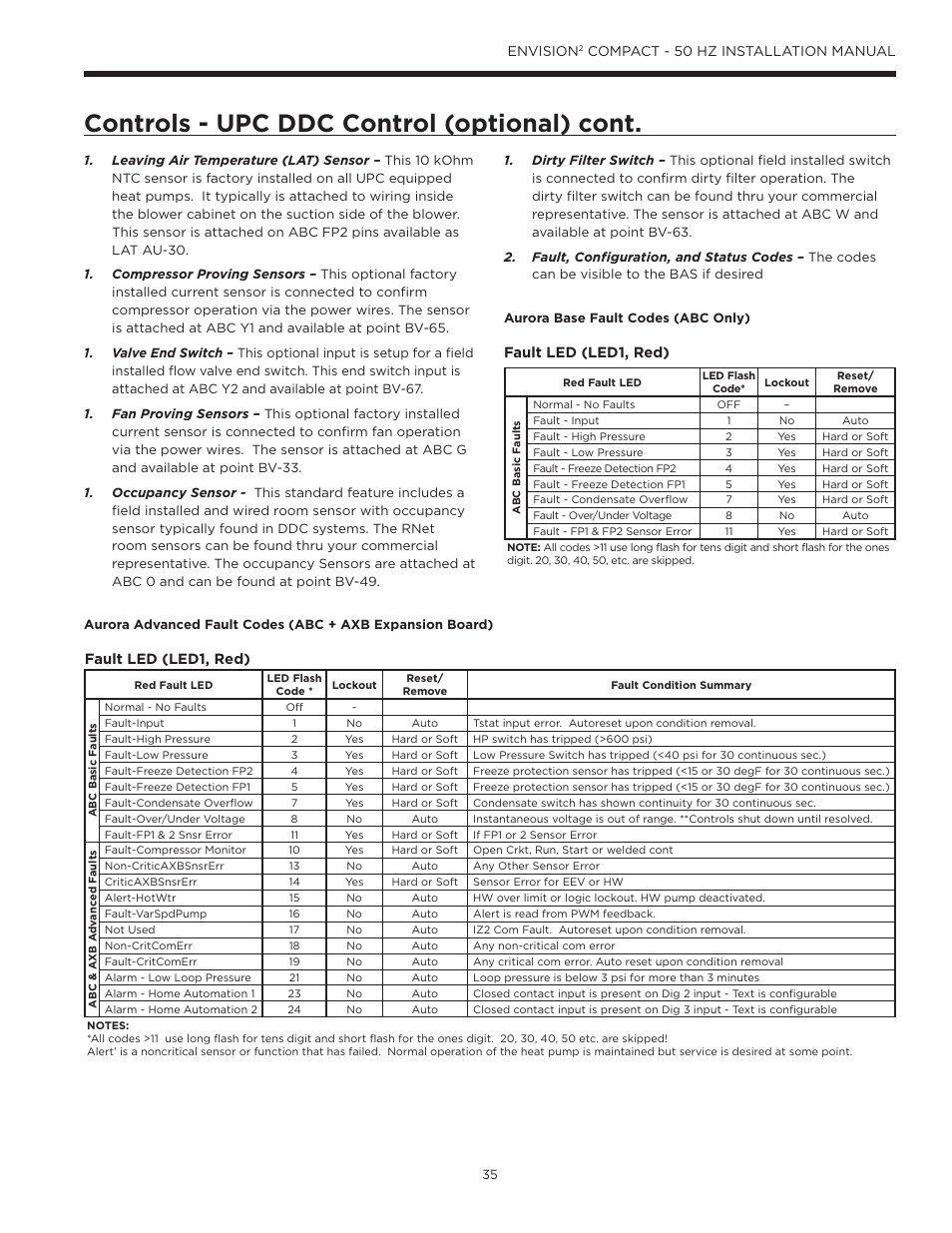 Controls - upc ddc control (optional) cont | WaterFurnace Envision2 User Manual | Page 35 / 54