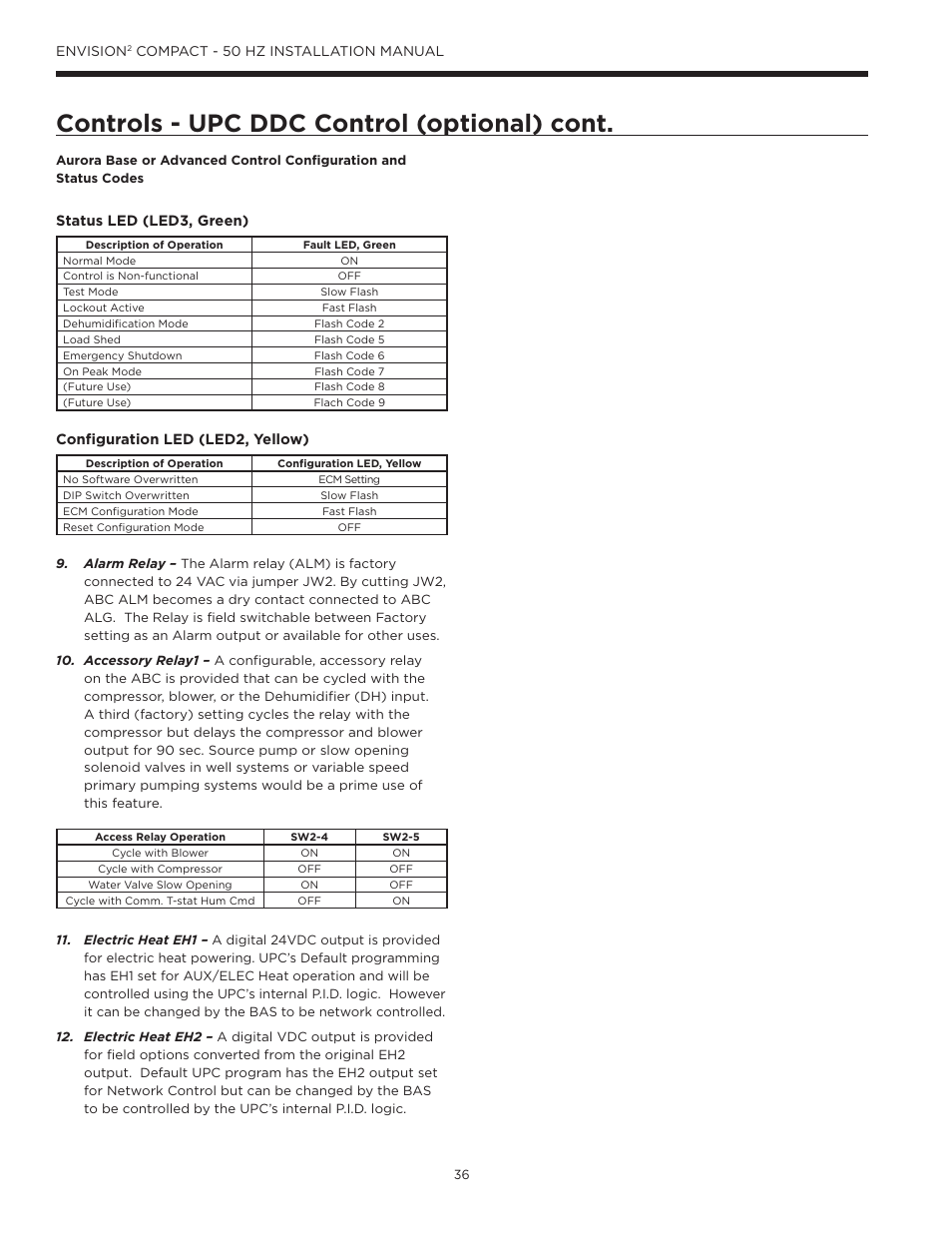 Controls - upc ddc control (optional) cont | WaterFurnace Envision2 User Manual | Page 36 / 54