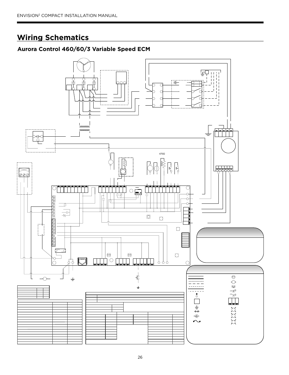 Wiring schematics, Envision, Compact installation manual | Legend, Aurora base control (abc) | WaterFurnace Envision2 User Manual | Page 26 / 60