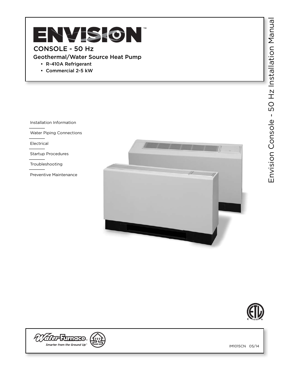 WaterFurnace Envisio Series Console User Manual | 44 pages