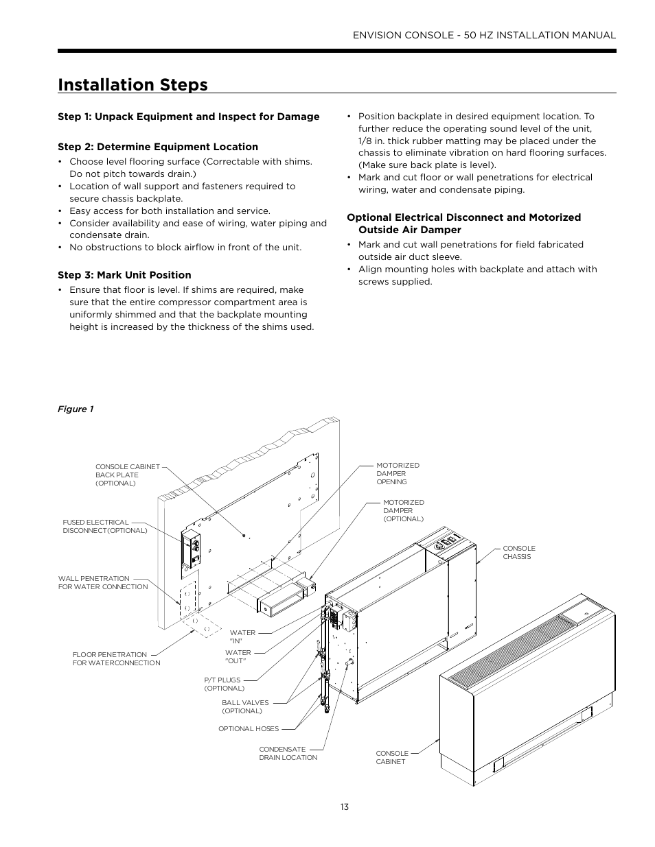 Installation steps | WaterFurnace Envisio Series Console User Manual | Page 13 / 44