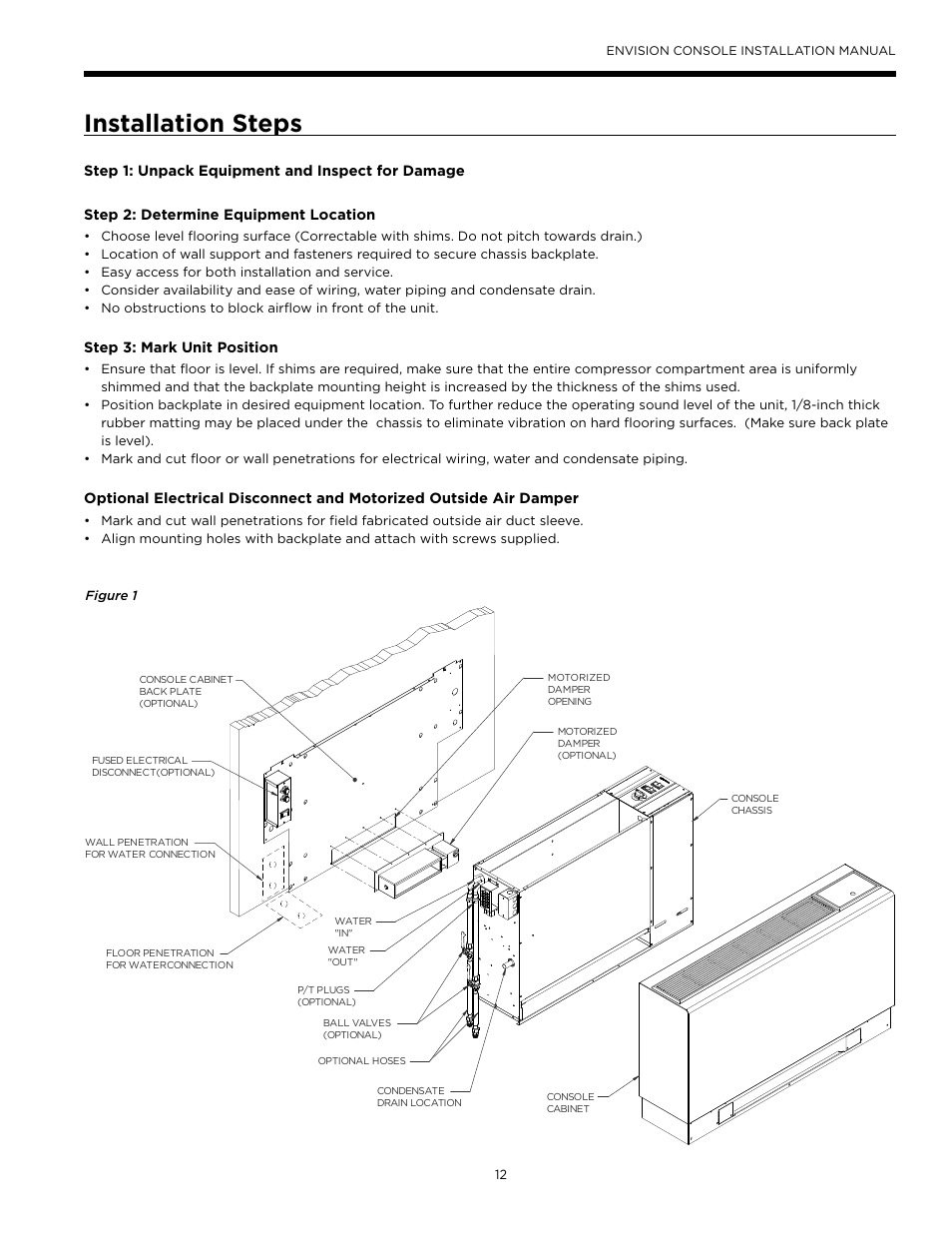 Installation steps | WaterFurnace Envisio Series Console User Manual | Page 12 / 45