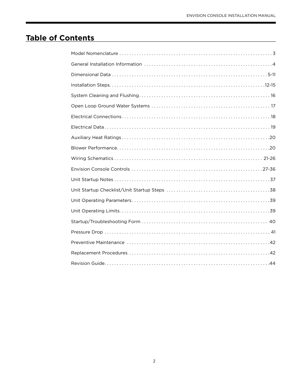 WaterFurnace Envisio Series Console User Manual | Page 2 / 45