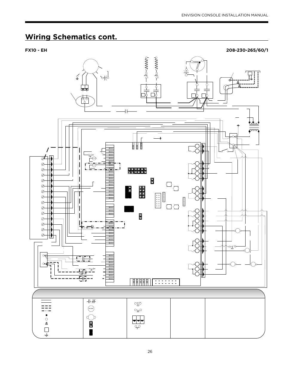 Wiring schematics cont, Legend, Envision console installation manual | Johnson fx-10 | WaterFurnace Envisio Series Console User Manual | Page 26 / 45