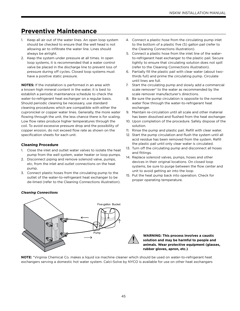 Preventive maintenance | WaterFurnace Envision Hydronic User Manual | Page 45 / 48