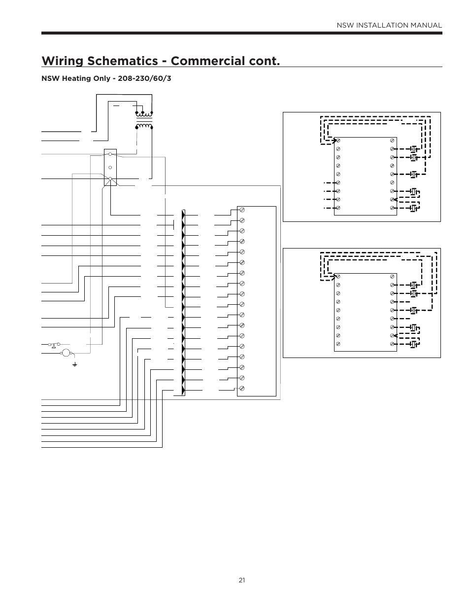 Wiring schematics - commercial cont, Nsw installation manual | WaterFurnace Envision Hydronic (NSW) User Manual | Page 21 / 52