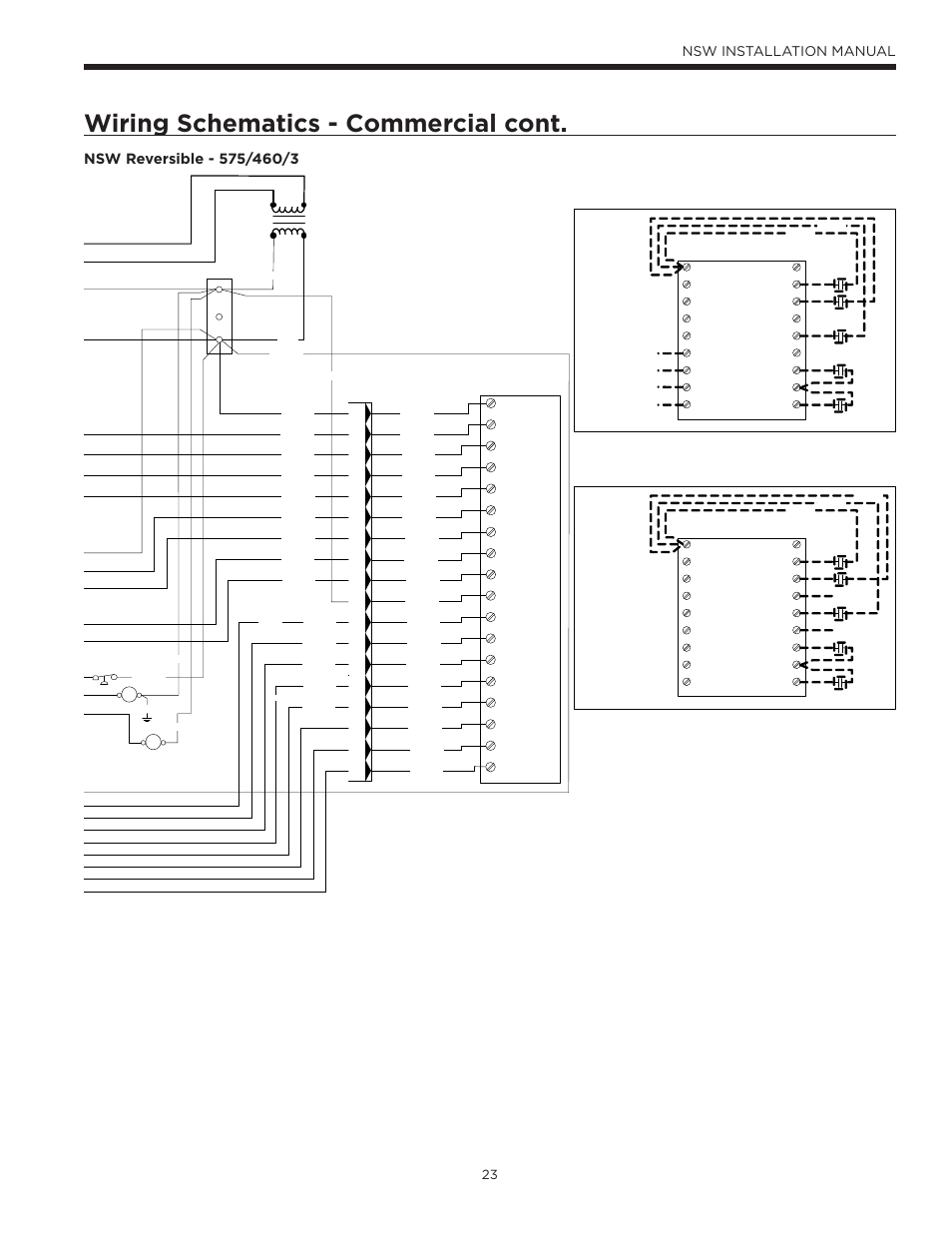 Wiring schematics - commercial cont, Nsw installation manual | WaterFurnace Envision Hydronic (NSW) User Manual | Page 23 / 52