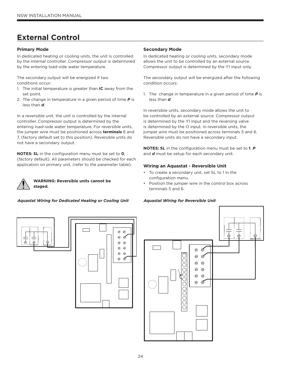 External control | WaterFurnace Envision Hydronic (NSW) User Manual | Page 24 / 52