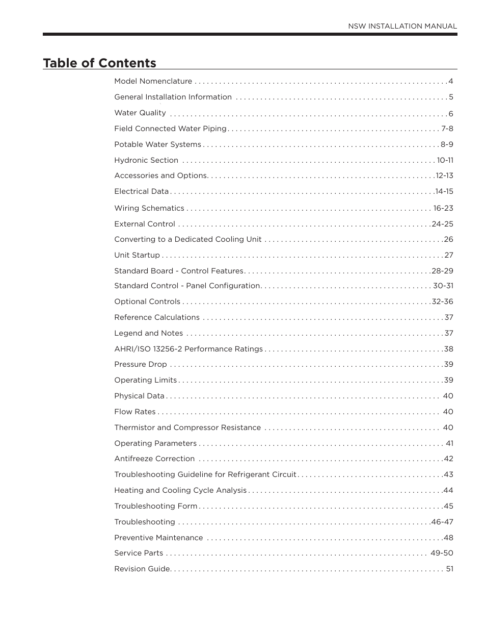 WaterFurnace Envision Hydronic (NSW) User Manual | Page 3 / 52