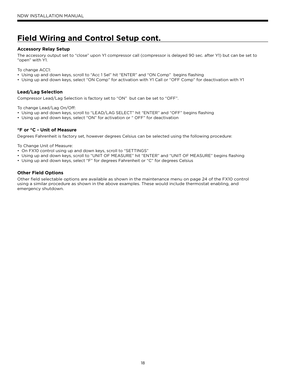 Field wiring and control setup cont | WaterFurnace Envision Hydronic (NDW) User Manual | Page 18 / 36