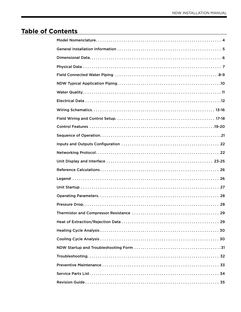 WaterFurnace Envision Hydronic (NDW) User Manual | Page 3 / 36