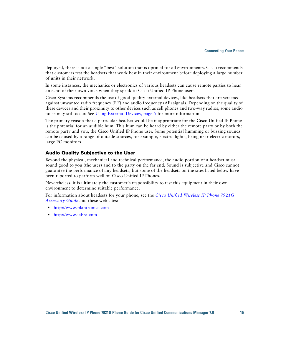 Cisco Cisco Unified Wireless IP Phone 7921G User Manual | Page 23 / 124
