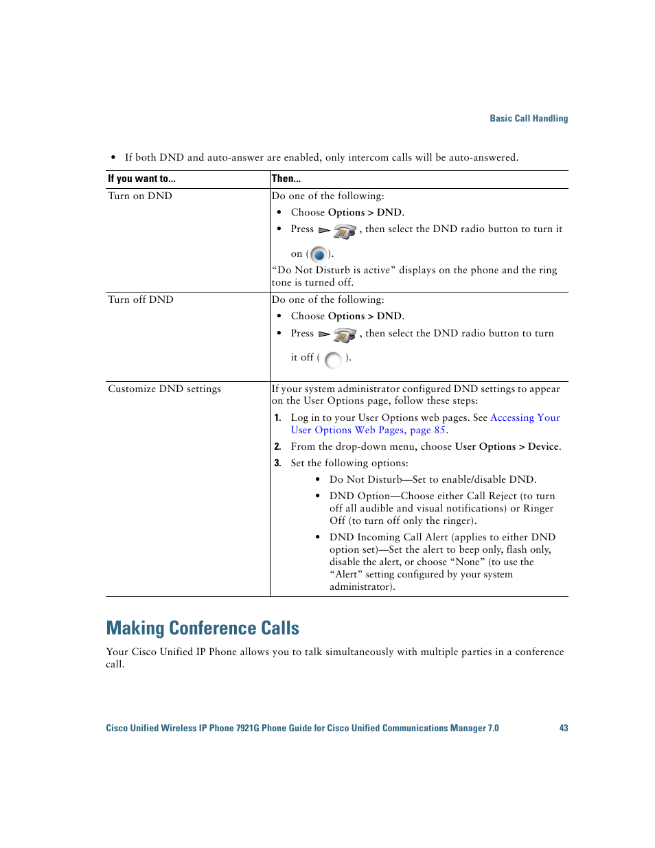 Making conference calls | Cisco Cisco Unified Wireless IP Phone 7921G User Manual | Page 51 / 124