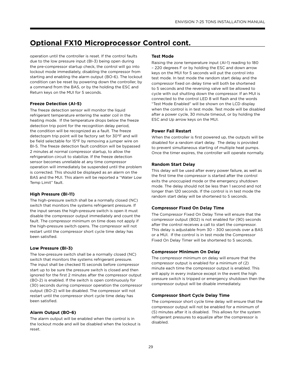 Optional fx10 microprocessor control cont | WaterFurnace Envision (XL) User Manual | Page 28 / 43