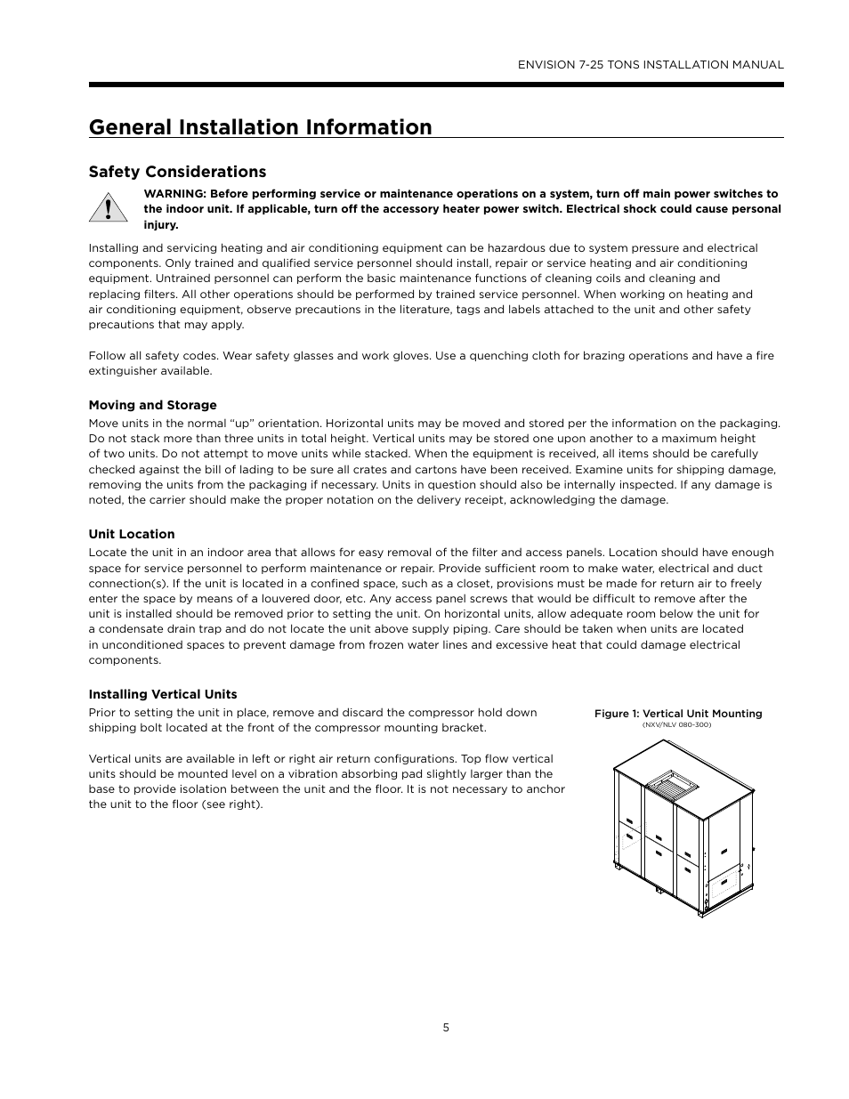 General installation information, Safety considerations | WaterFurnace Envision (XL) User Manual | Page 4 / 43