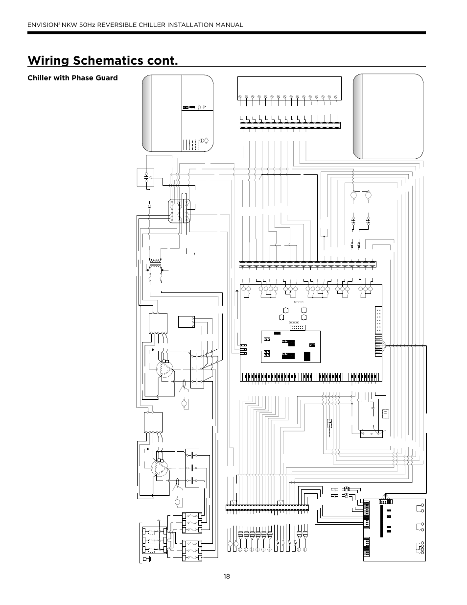 Wiring schematics cont, Chiller with phase guard, Envision | Nkw 50hz reversible chiller installation manual, Legend, Page 1 | WaterFurnace Series NXW User Manual | Page 18 / 42