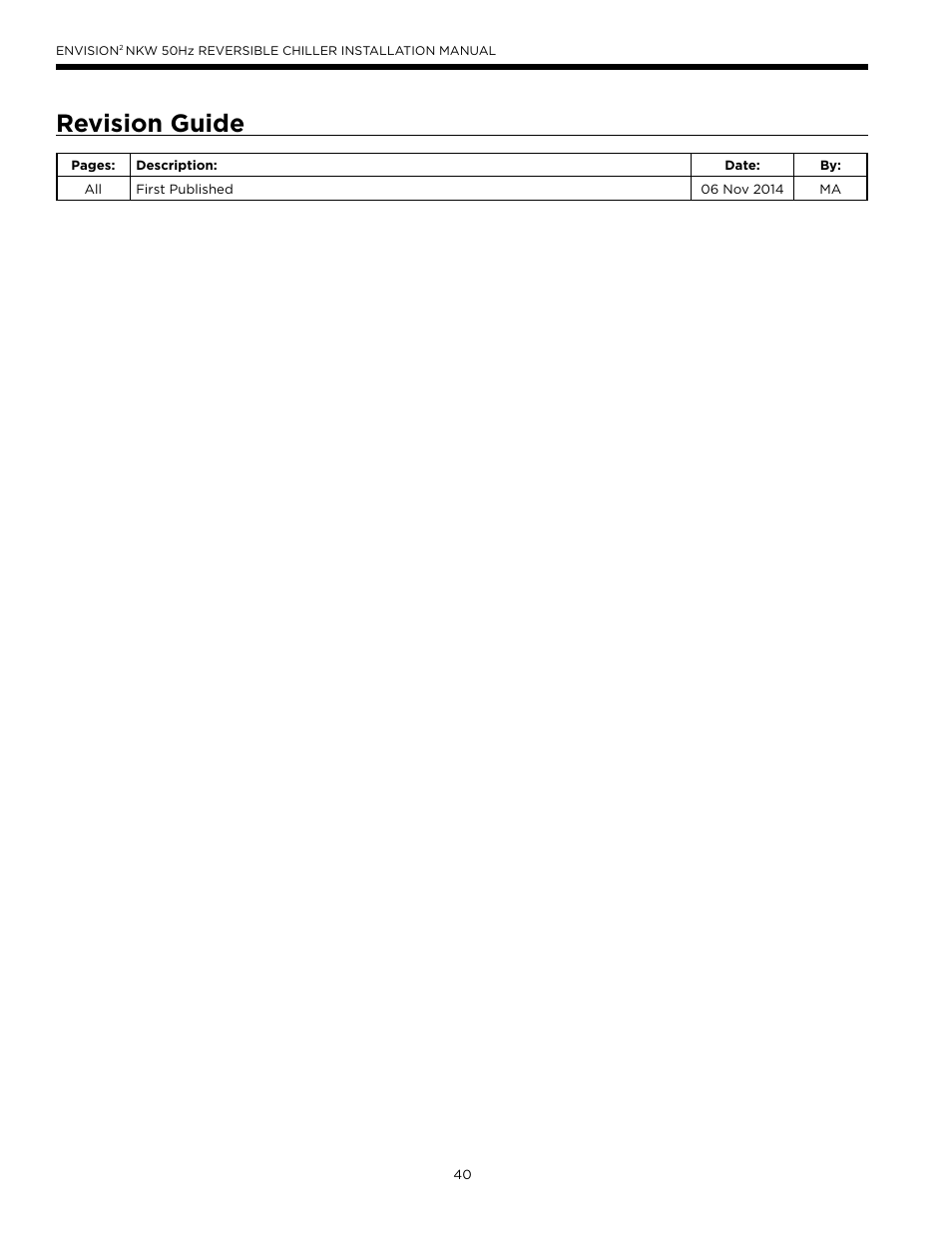 Revision guide | WaterFurnace Series NXW User Manual | Page 40 / 42