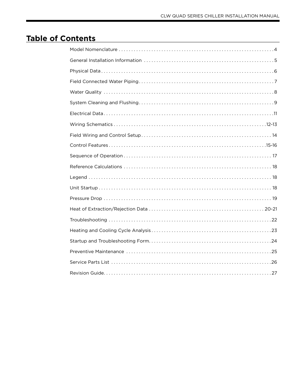 WaterFurnace CLW Chiller User Manual | Page 3 / 28