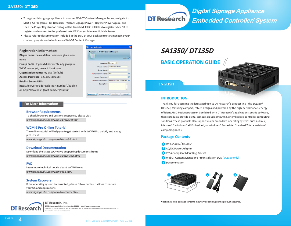 WebDT SA1350 User Manual | 2 pages