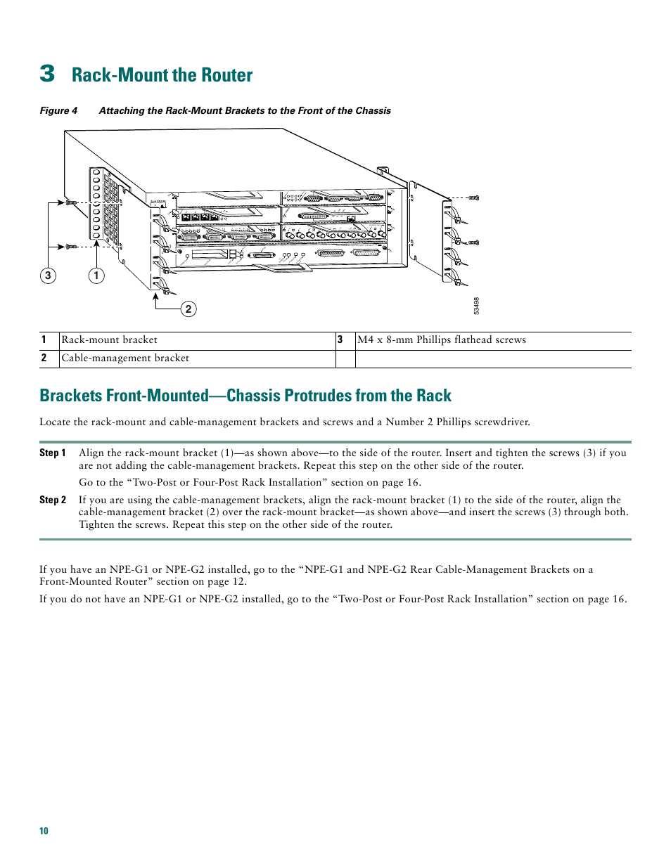 3 rack-mount the router, Rack-mount the router | Cisco 7200 VXR User Manual | Page 10 / 48