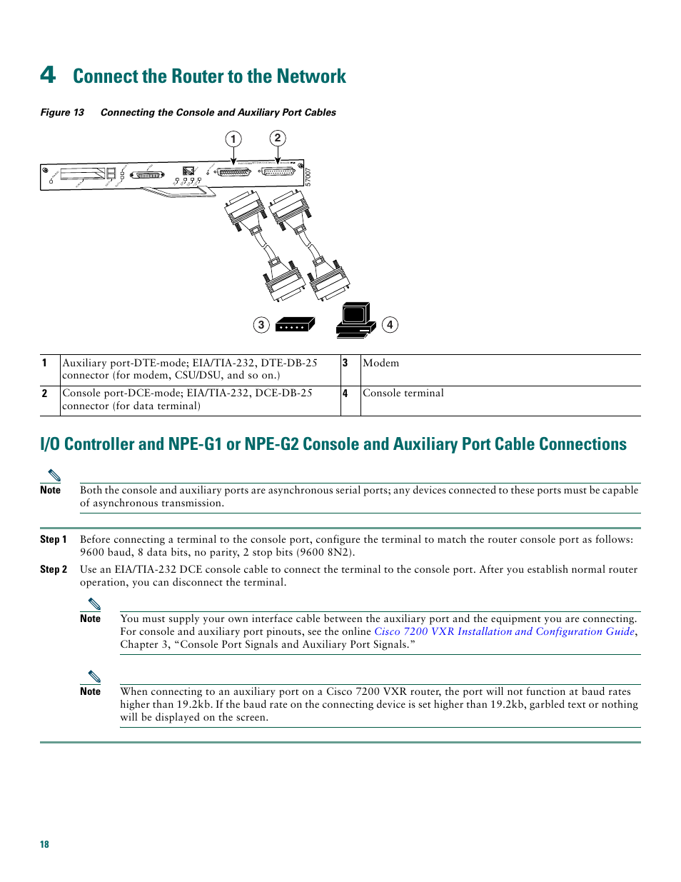 4 connect the router to the network, Connect the router to the network | Cisco 7200 VXR User Manual | Page 18 / 48