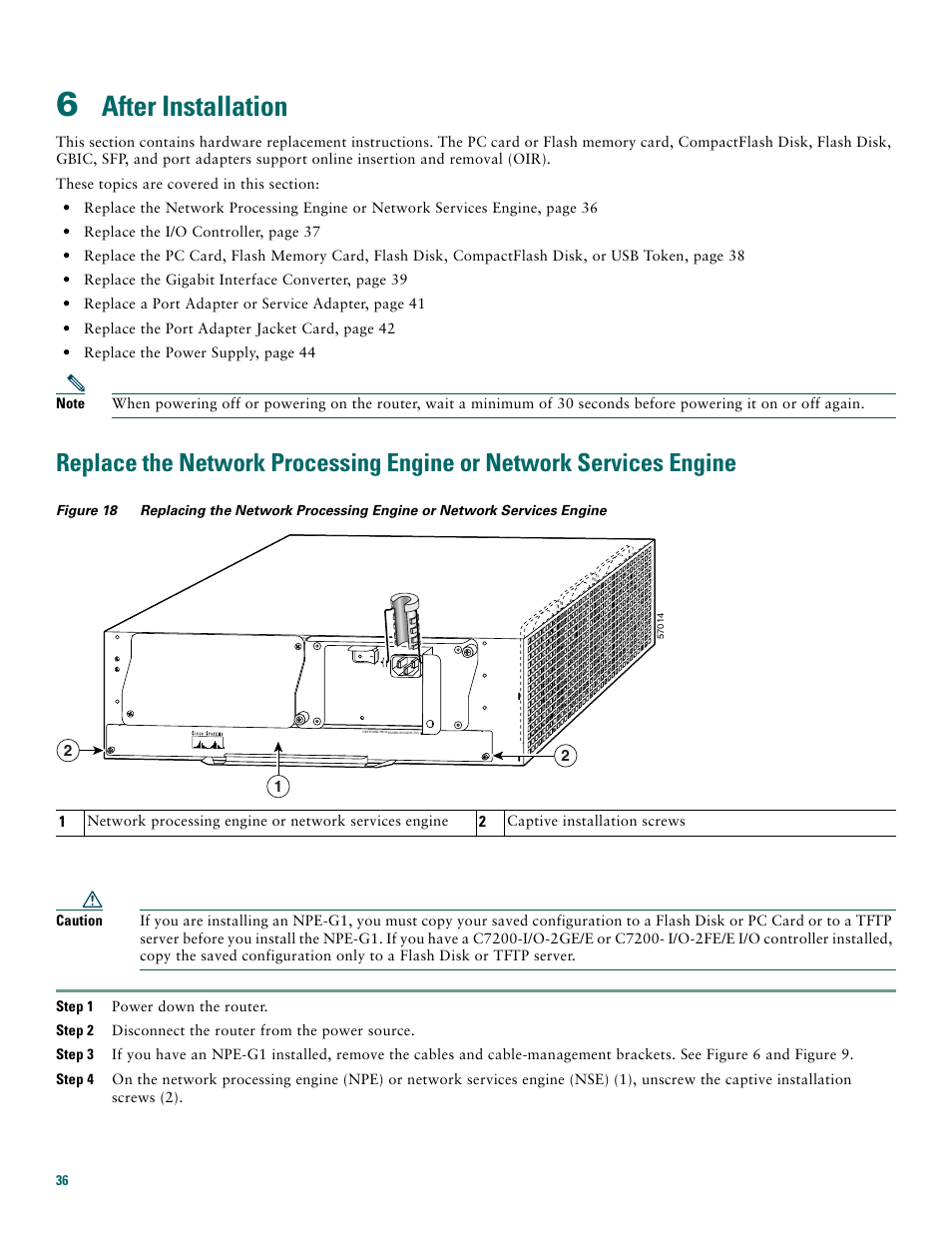 6 after installation, After installation | Cisco 7200 VXR User Manual | Page 36 / 48