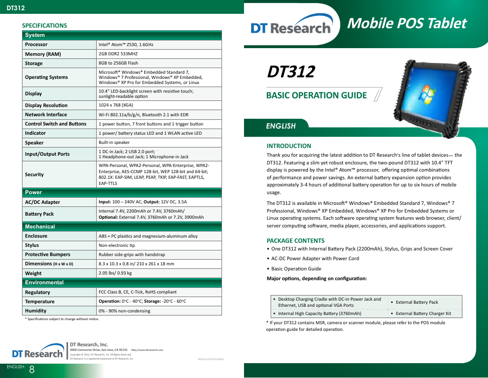 WebDT DT312 User Manual | 4 pages