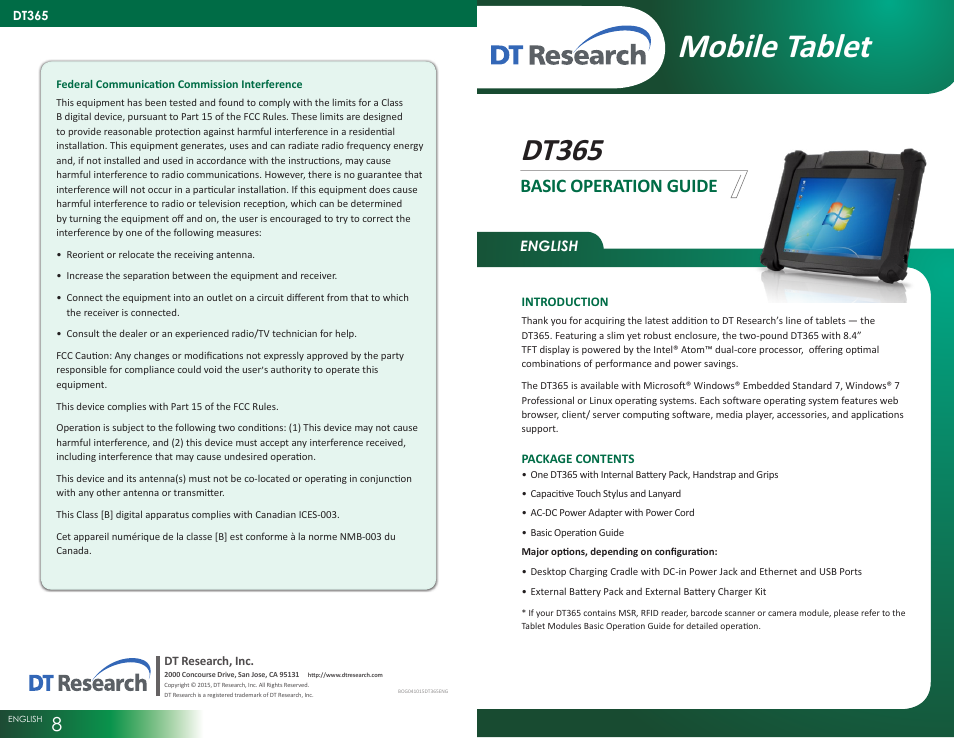 WebDT DT365 User Manual | 4 pages