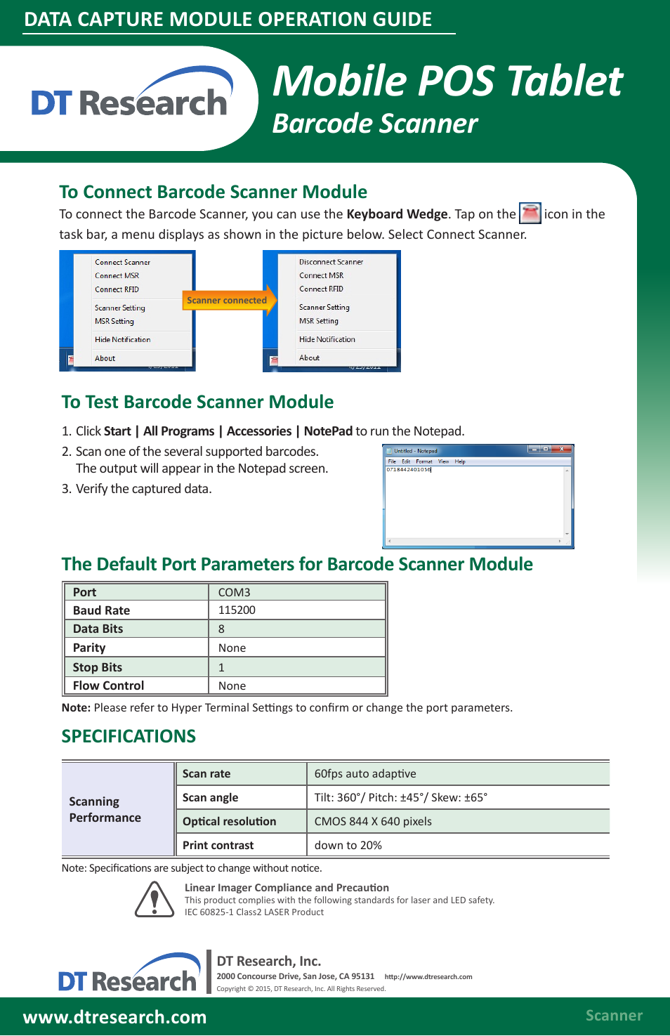 WebDT DT313H/DT315CT/ DT365/ DT395/ DT398B/ DT398C Modules BOG (Win7/ WES7) User Manual | 5 pages