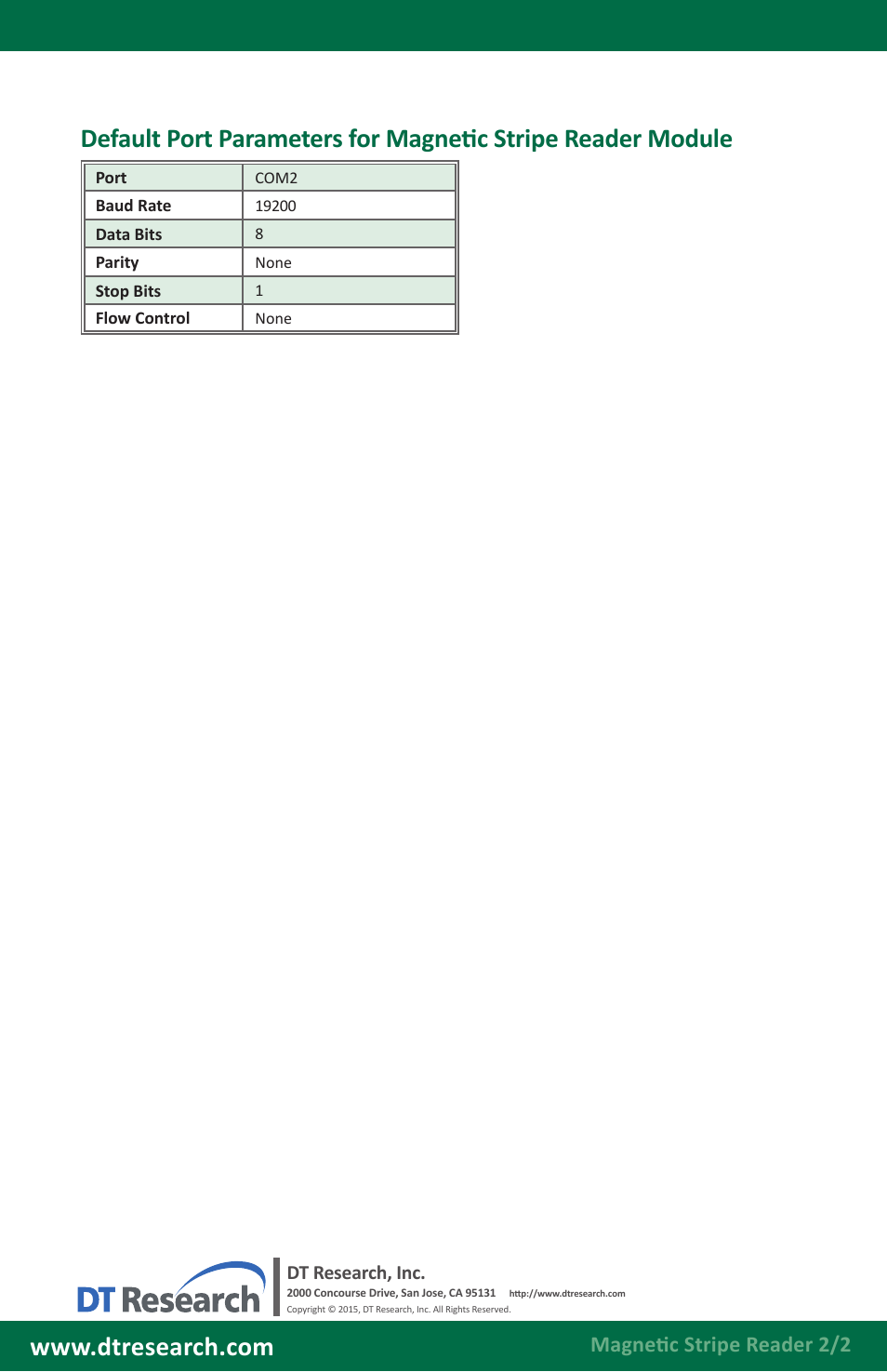 Magnetic stripe reader 2/2 | WebDT DT313H/DT315CT/ DT365/ DT395/ DT398B/ DT398C Modules BOG (Win7/ WES7) User Manual | Page 5 / 5