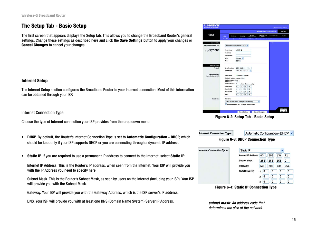 The setup tab - basic setup | Linksys WRT54G User Manual | Page 24 / 85