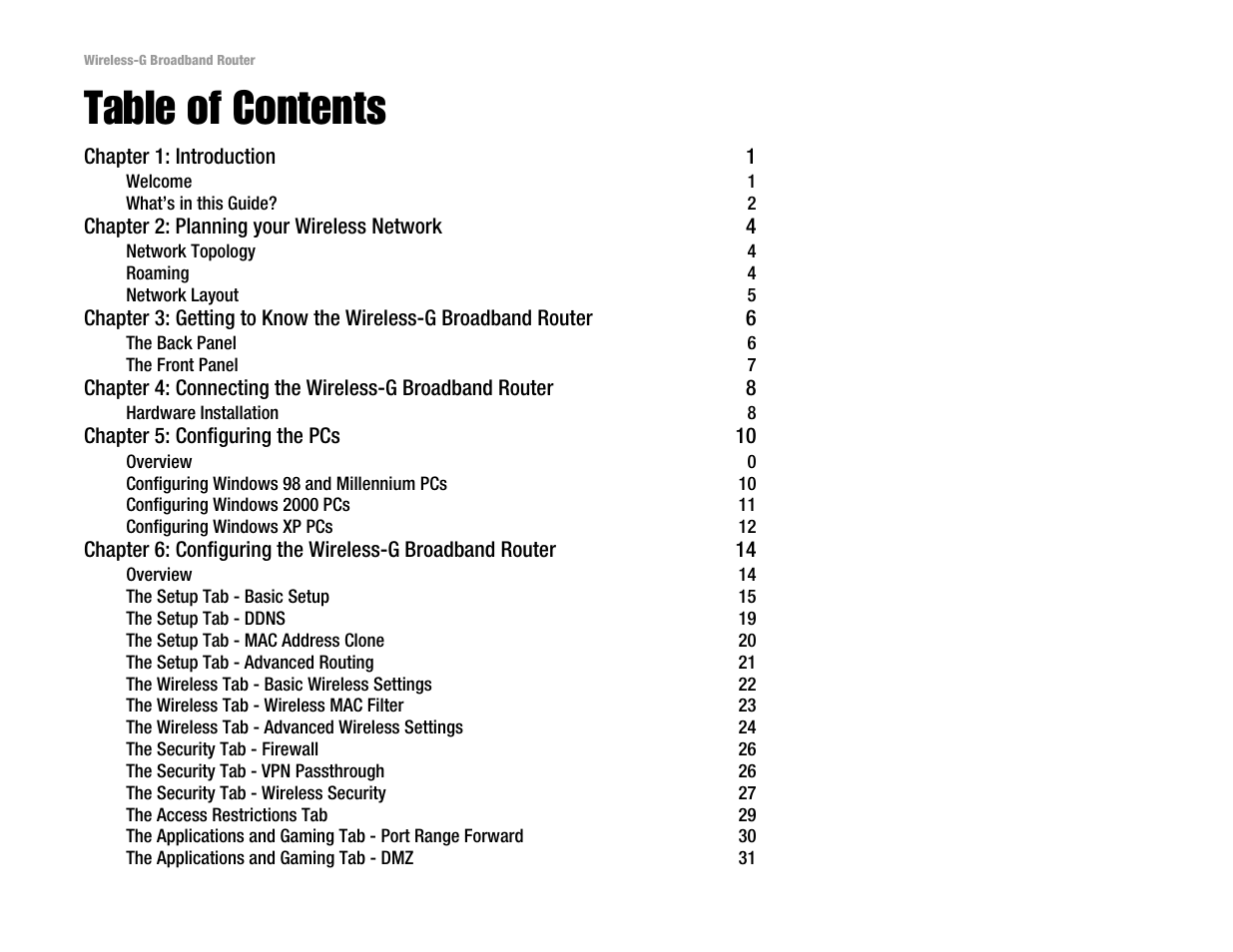 Linksys WRT54G User Manual | Page 4 / 85