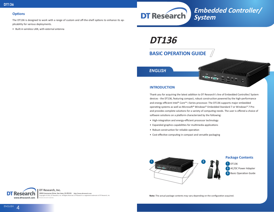 WebDT DT136 User Manual | 2 pages