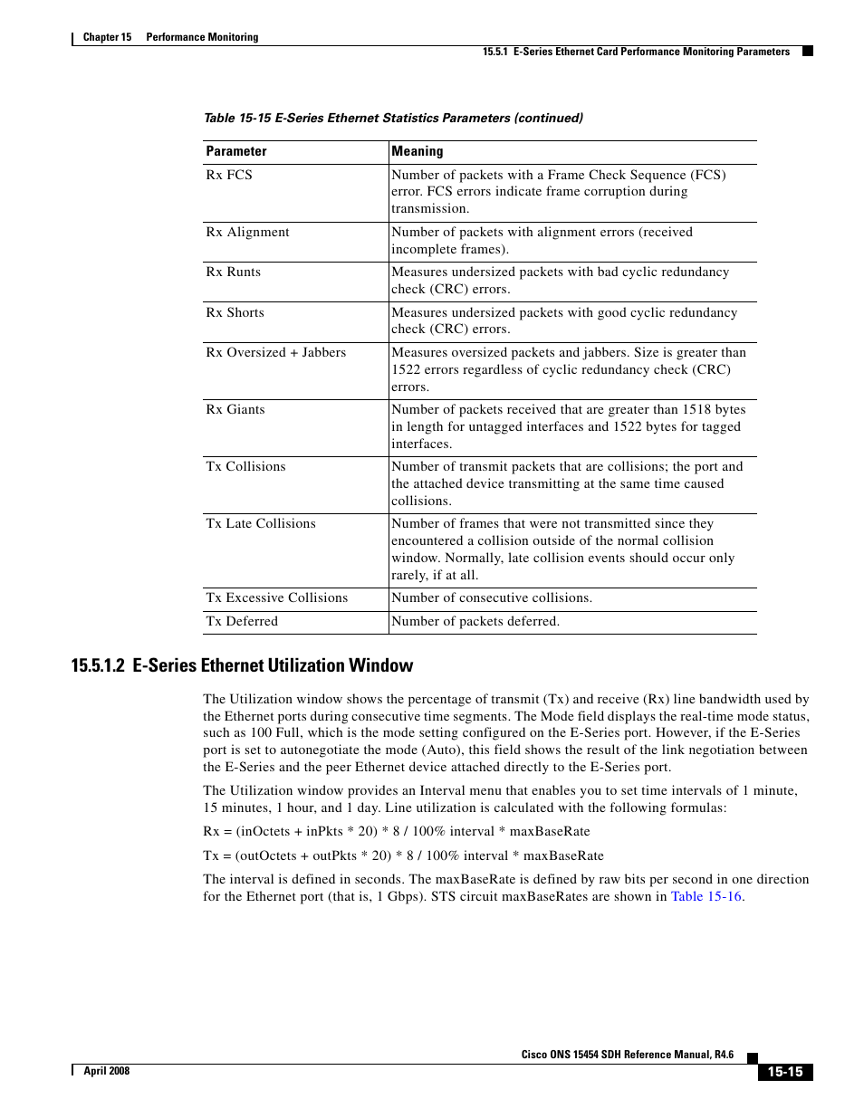 2 e-series ethernet utilization window | Cisco ONS 15454 SDH User Manual | Page 15 / 62