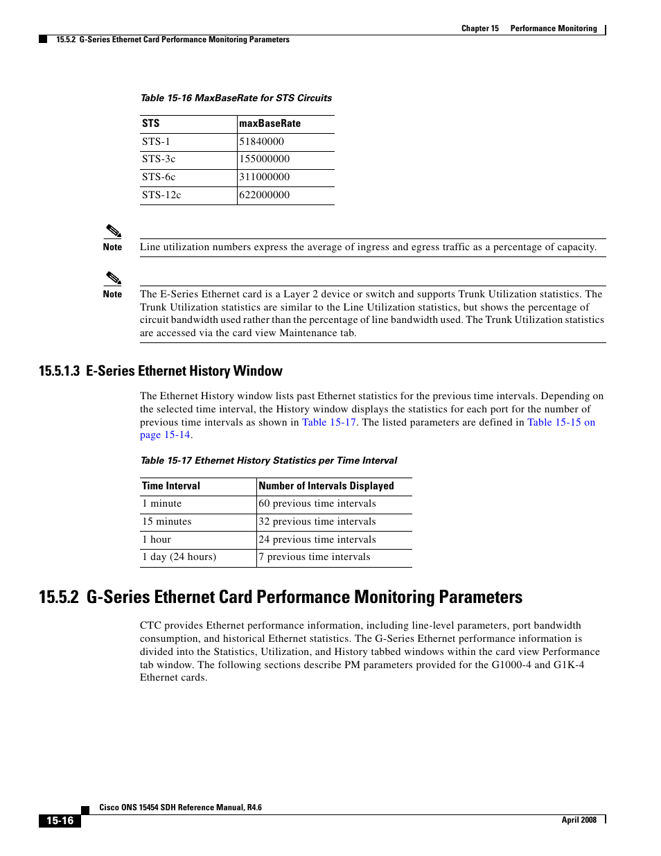 3 e-series ethernet history window | Cisco ONS 15454 SDH User Manual | Page 16 / 62