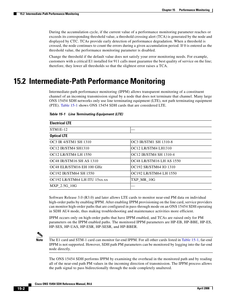 2 intermediate-path performance monitoring | Cisco ONS 15454 SDH User Manual | Page 2 / 62