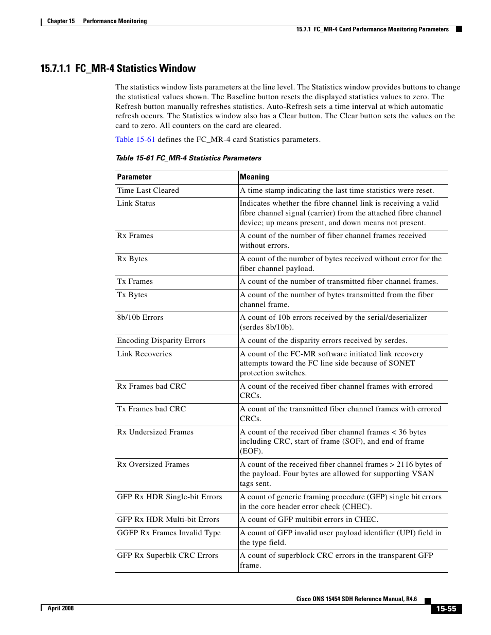 1 fc_mr-4 statistics window | Cisco ONS 15454 SDH User Manual | Page 55 / 62