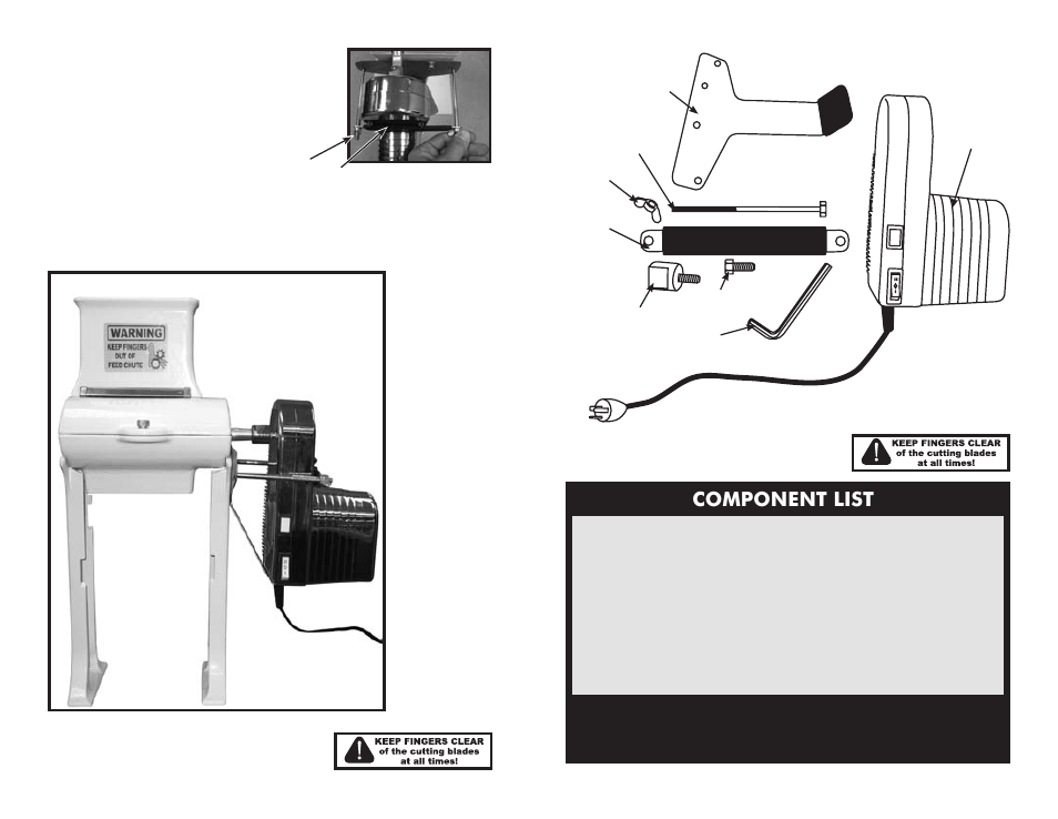 Component list | Weston Cuber/Tenderizer & Jerky Slicer Motor User Manual | Page 3 / 4