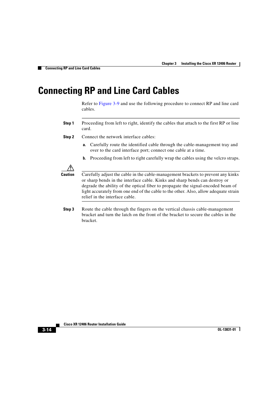 Connecting rp and line card cables | Cisco XR 12406 User Manual | Page 102 / 252